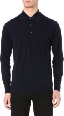JOHN SMEDLEY Dorset long-sleeved polo shirt