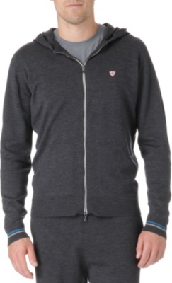 JOHN SMEDLEY Zip-up knitted wool hoody