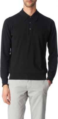 JOHN SMEDLEY Leander long–sleeved polo shirt