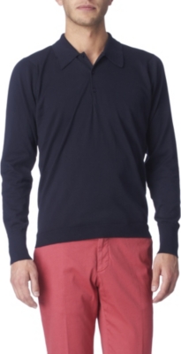 JOHN SMEDLEY Leander long–sleeved polo shirt