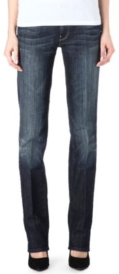 7 FOR ALL MANKIND Straight-leg mid-rise jeans
