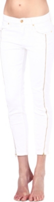 7 FOR ALL MANKIND Zip-detail cropped skinny mid-rise jeans