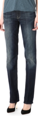 7 FOR ALL MANKIND Straight-leg mid-rise jeans