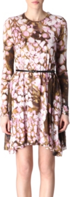 MCQ ALEXANDER MCQUEEN Rose petal jersey dress