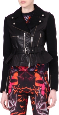 MCQ ALEXANDER MCQUEEN Leather panelled biker jacket