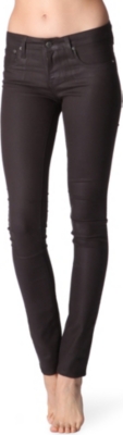HELMUT LANG Glossy skinny mid-rise jeans
