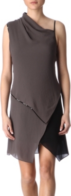 HELMUT LANG Patent piped dress