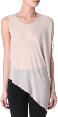 HELMUT LANG Ghost asymmetric silk top