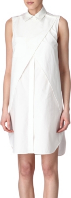 ALEXANDER WANG Leather-collar cut-out dress