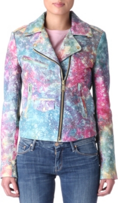 HOUSE OF HOLLAND Tie-dye leather jacket