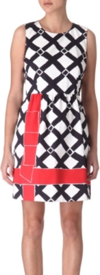 RED VALENTINO Lattice-printed dress