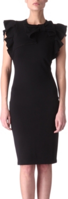 RED VALENTINO Ruffled jersey and lace dress
