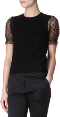 RED VALENTINO Lace sleeve top