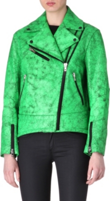 RAG & BONE Monaco cracked leather moto jacket