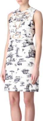 CARVEN Cut-out safari print dress