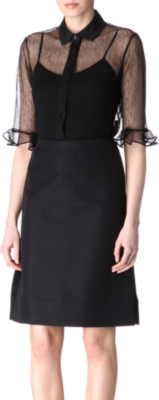 CARVEN Frill-sleeve lace blouse