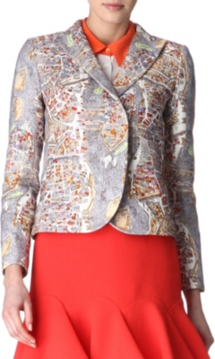 CARVEN Map-print blazer