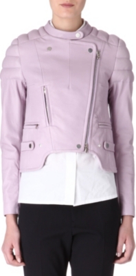 CARVEN Padded-shoulder leather jacket