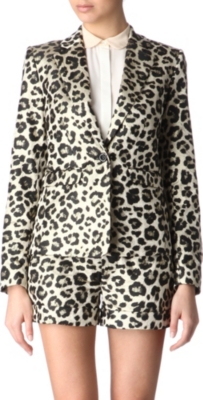 ALICE & OLIVIA Metallic leopard blazer