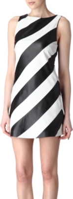 ALICE & OLIVIA Striped leather dress