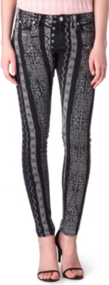 KARL Printed skinny mid-rise jeans