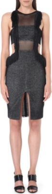 self portrait black mesh dress