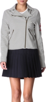 MOSCHINO CHEAP AND CHIC Striped biker jacket
