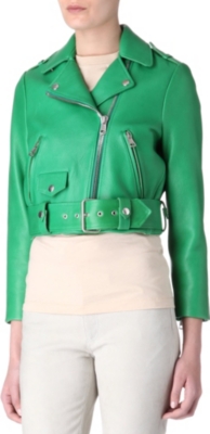 ACNE Mape Petite cropped leather biker jacket