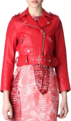ACNE Mape Petit cropped leather biker jacket