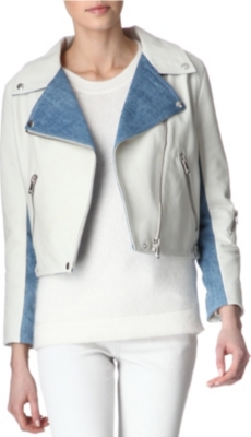 ACNE Rita leather and denim jacket