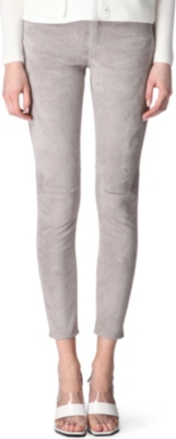 ACNE Skin 5 skinny high-rise suede jeans