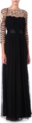 TEMPERLEY LONDON Long Wave Embroidery gown