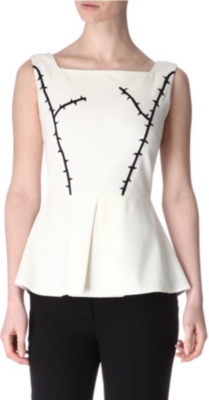 OSMAN Embroidered peplum top