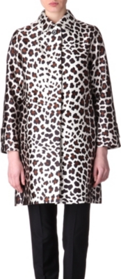 MARC JACOBS Leopard satin-twill coat