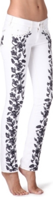 ISABEL MARANT Hibiscus embroidered skinny jeans