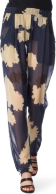 3.1 PHILLIP LIM Blossom-print trousers (Navy