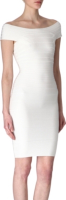 HERVE LEGER Boat-neck bandage dress