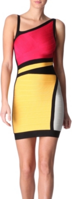 HERVE LEGER Panelled bandage dress