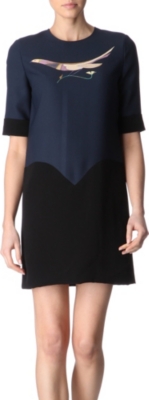 VICTORIA VICTORIA BECKHAM Bird-print dress