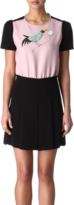 VICTORIA VICTORIA BECKHAM Bird-print dress