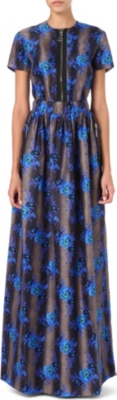 CHRISTOPHER KANE Floral zip-detail maxi dress