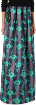 CHRISTOPHER KANE Floral zip-detail maxi skirt