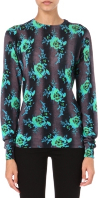 CHRISTOPHER KANE Floral knitted-silk jumper