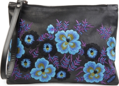 CHRISTOPHER KANE Embroidered leather pouch bag