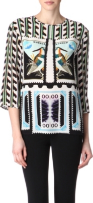 MARY KATRANTZOU India silk top