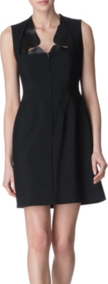 MARIOS SCHWAB Leather-trimmed dress