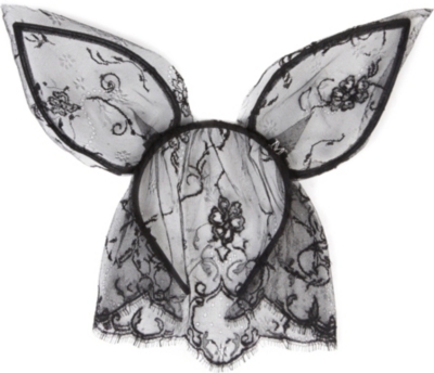 MAISON MICHEL Heidi rabbit ears and veil headband