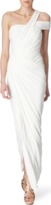 DONNA KARAN One&ndash;shoulder twist gown (White