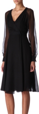 VALENTINO Silk-chiffon and lace dress