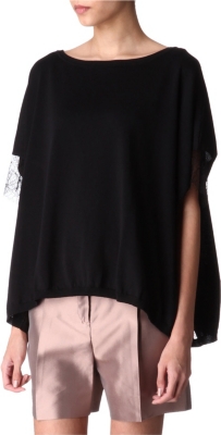 VALENTINO Lace-panels knitted top